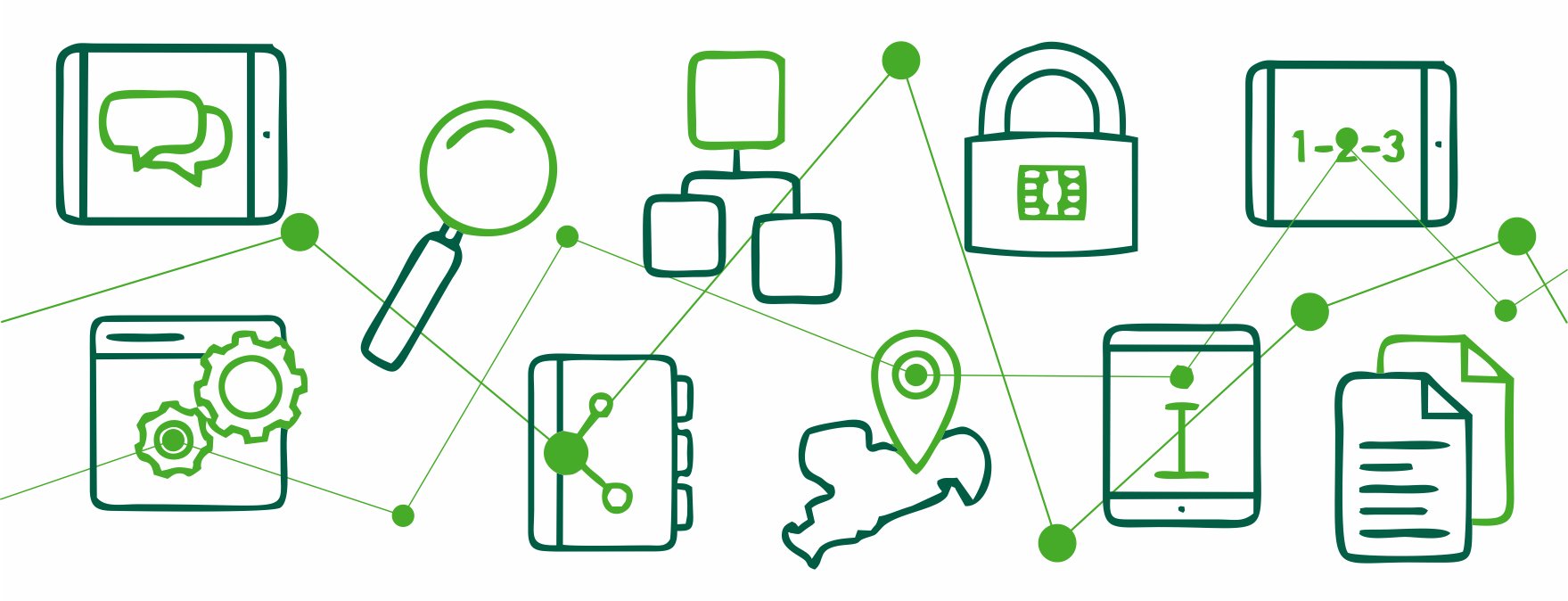 Bild mit Logos der E-Government-Basiskomponenten