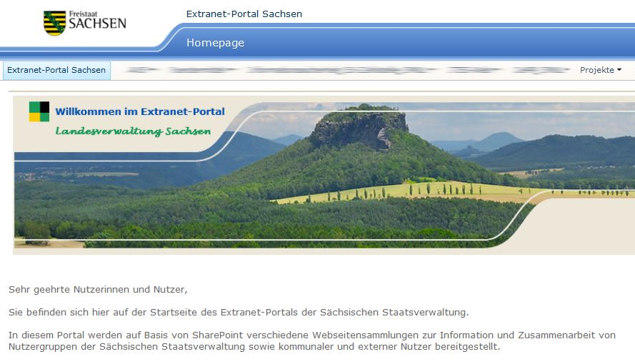 Startseite Extranet der Landesverwaltung